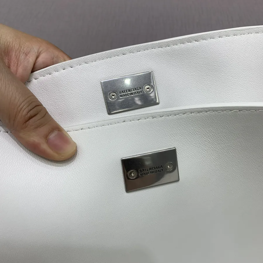 Baleenciaga Rodéo Bag Medium White Silver Buckle