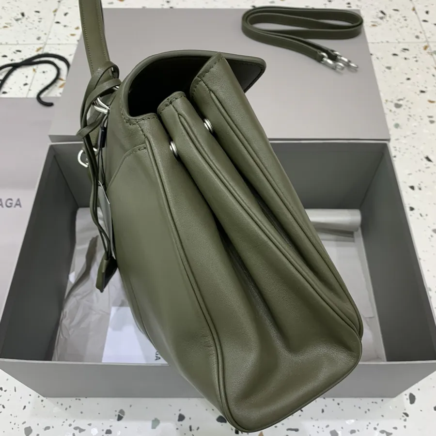 Baleenciaga Rodéo Bag Medium Green Silver Buckle