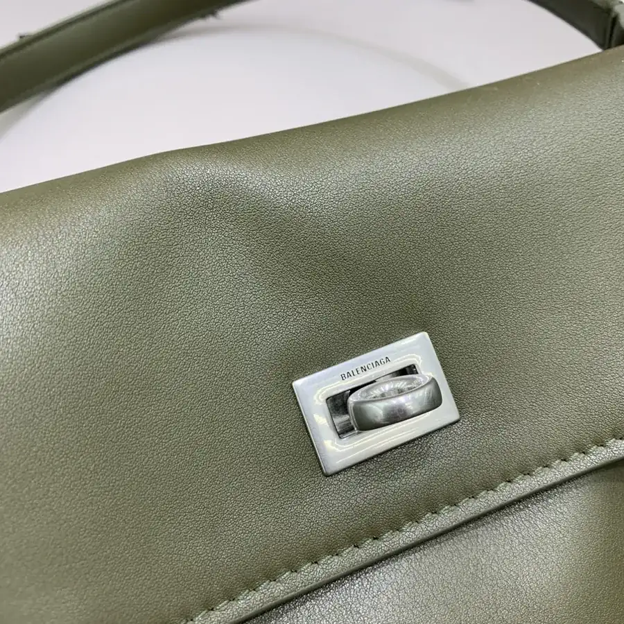 Baleenciaga Rodéo Bag Medium Green Silver Buckle