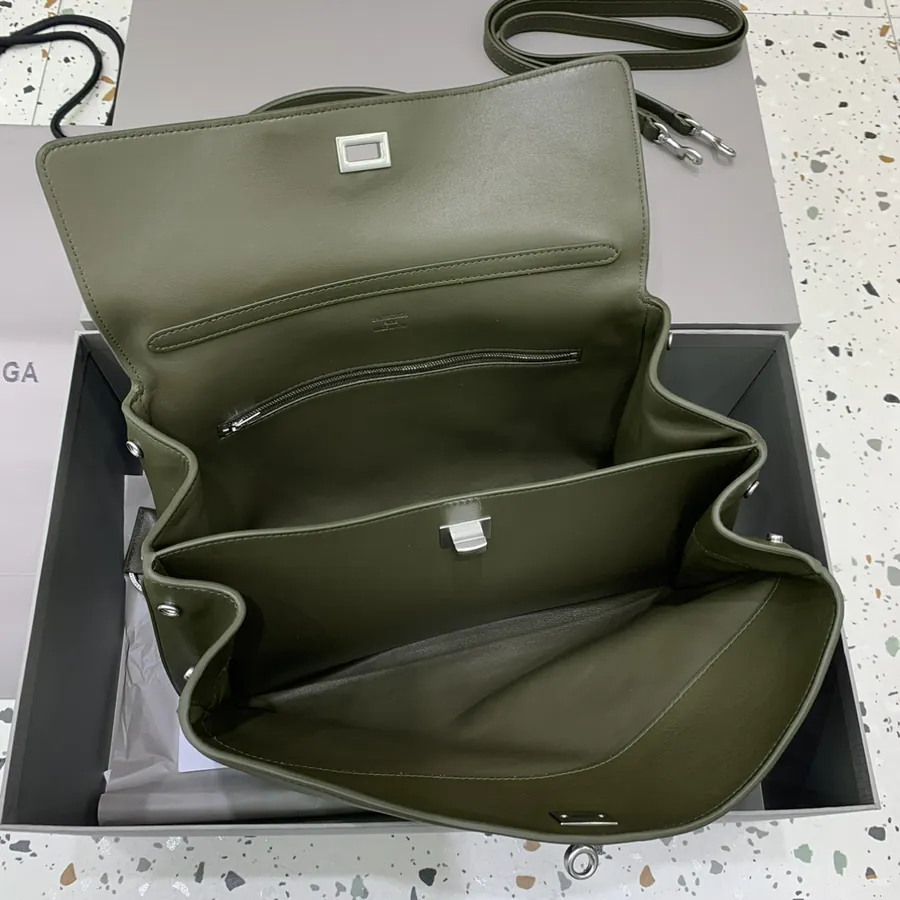 Baleenciaga Rodéo Bag Medium Green Silver Buckle