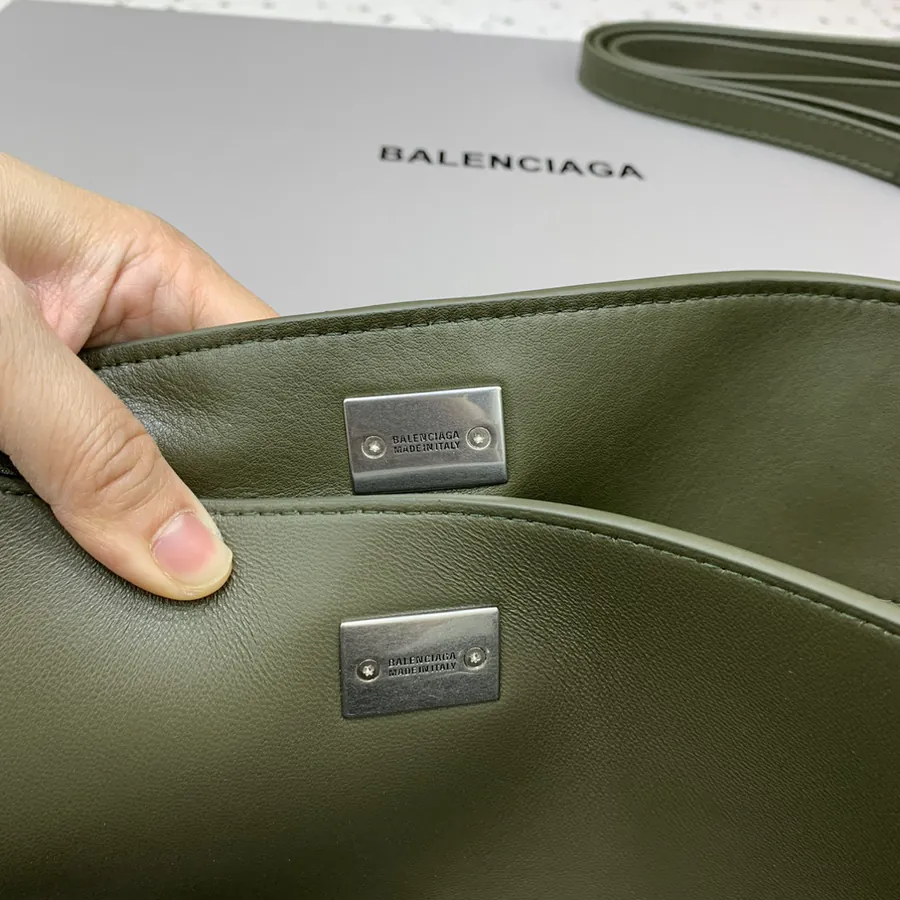 Baleenciaga Rodéo Bag Medium Green Silver Buckle