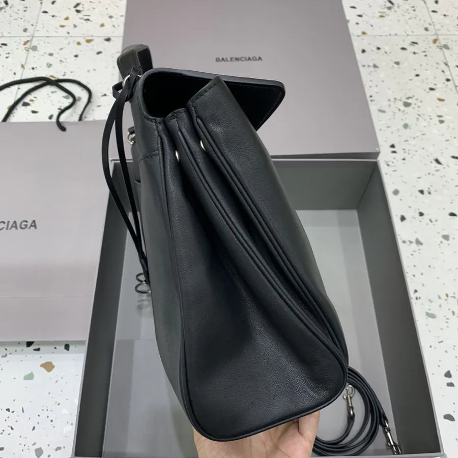 Baleenciaga Rodéo Bag Medium Black Silver Buckle