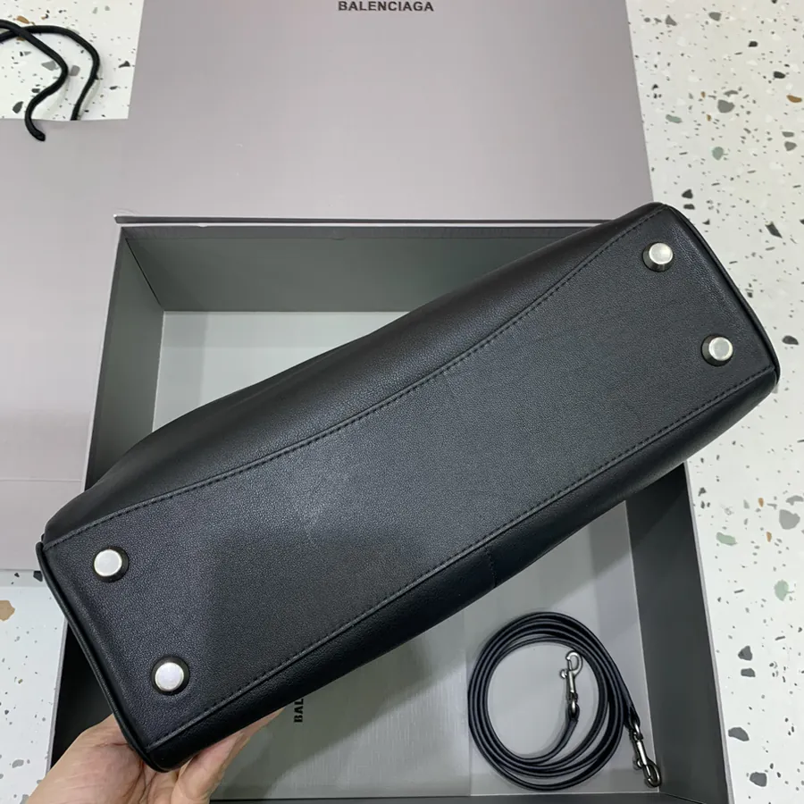 Baleenciaga Rodéo Bag Medium Black Silver Buckle