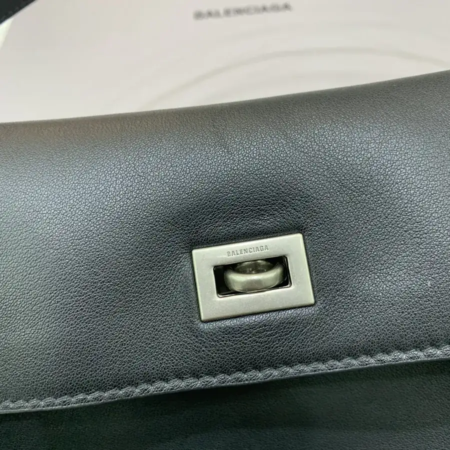 Baleenciaga Rodéo Bag Medium Black Silver Buckle