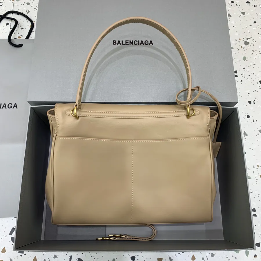 Baleenciaga Rodéo Bag Medium Apricot Gold Clasp
