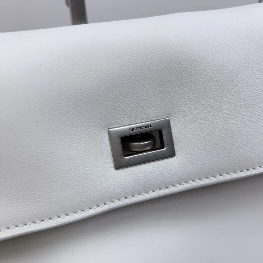 Baleenciaga Rodeo Bag Large White Silver Buckle