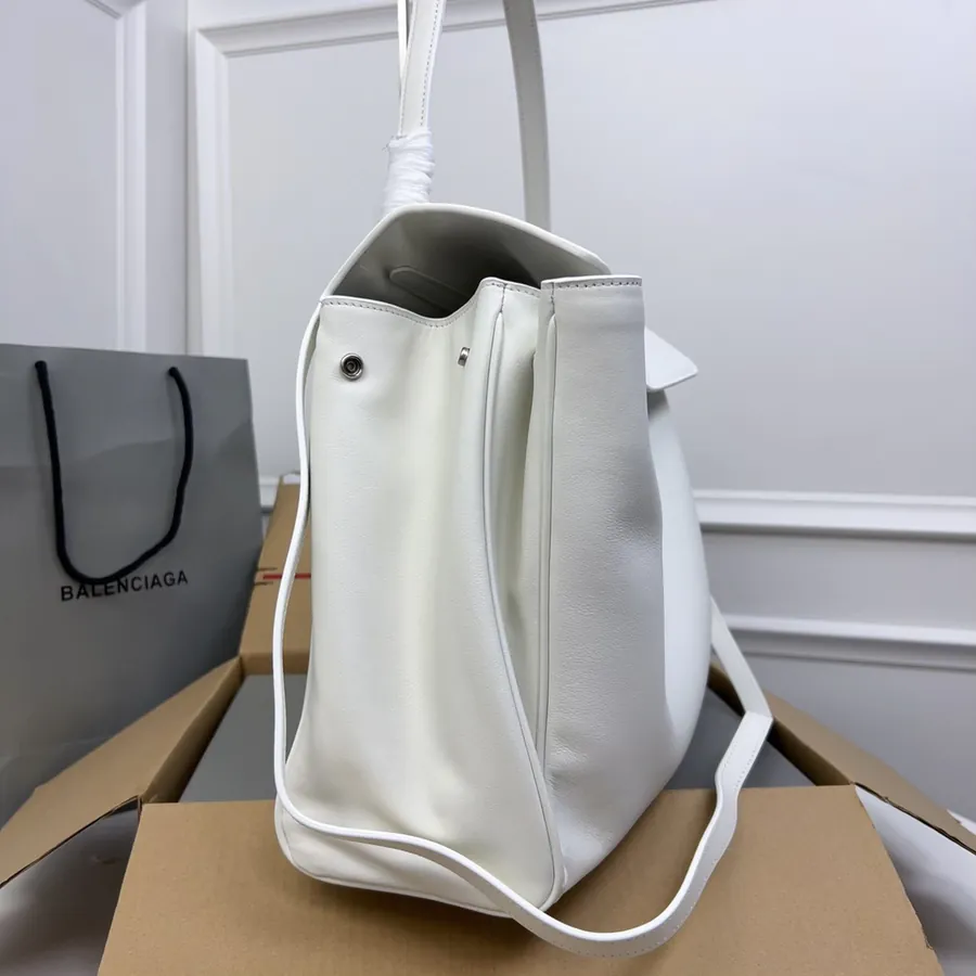 Baleenciaga Rodeo Bag Large White Silver Buckle