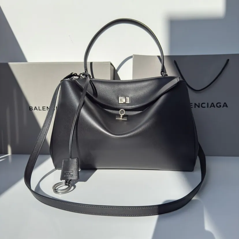 Baleenciaga Rodéo Bag Premium Medium Black Silver Buckle