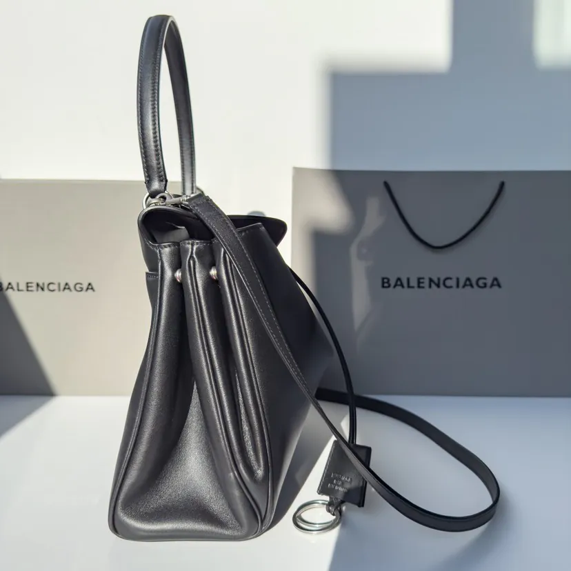 Baleenciaga Rodéo Bag Premium Medium Black Silver Buckle