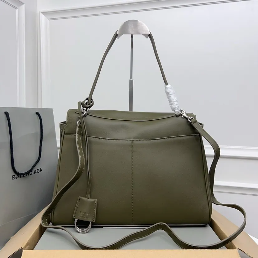 Baleenciaga Rodeo Bag Medium Green Silver Buckle