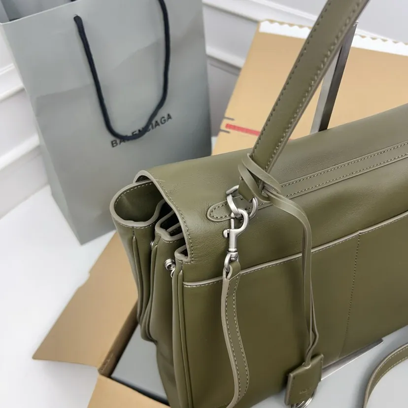 Baleenciaga Rodeo Bag Medium Green Silver Buckle