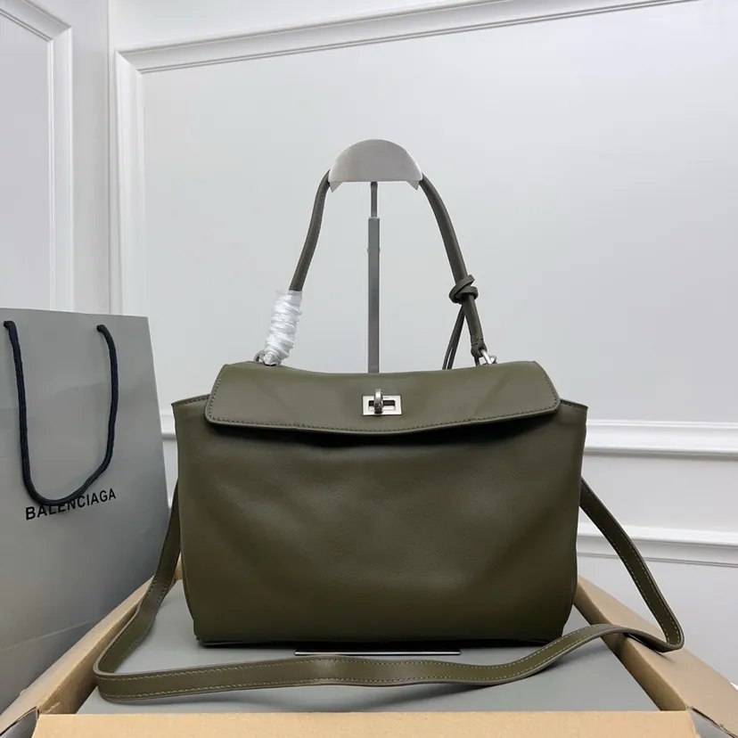 Baleenciaga Rodéo Bag Small Green Silver Buckle