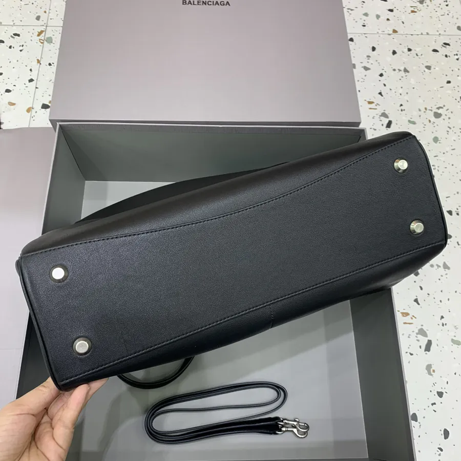 Baleenciaga Rodéo Bag Large Black Silver Buckle