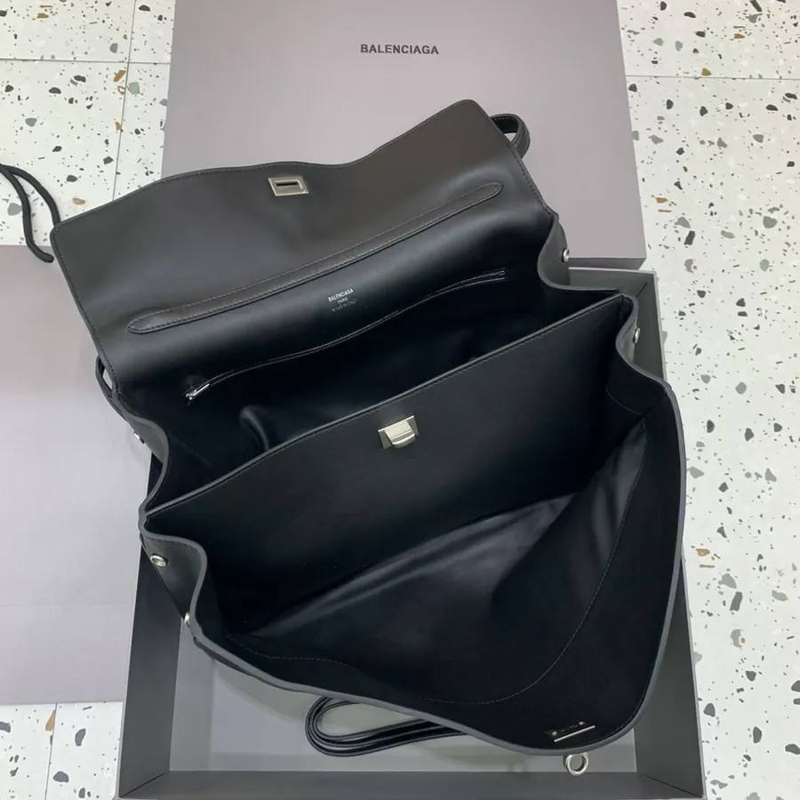 Baleenciaga Rodéo Bag Large Black Silver Buckle