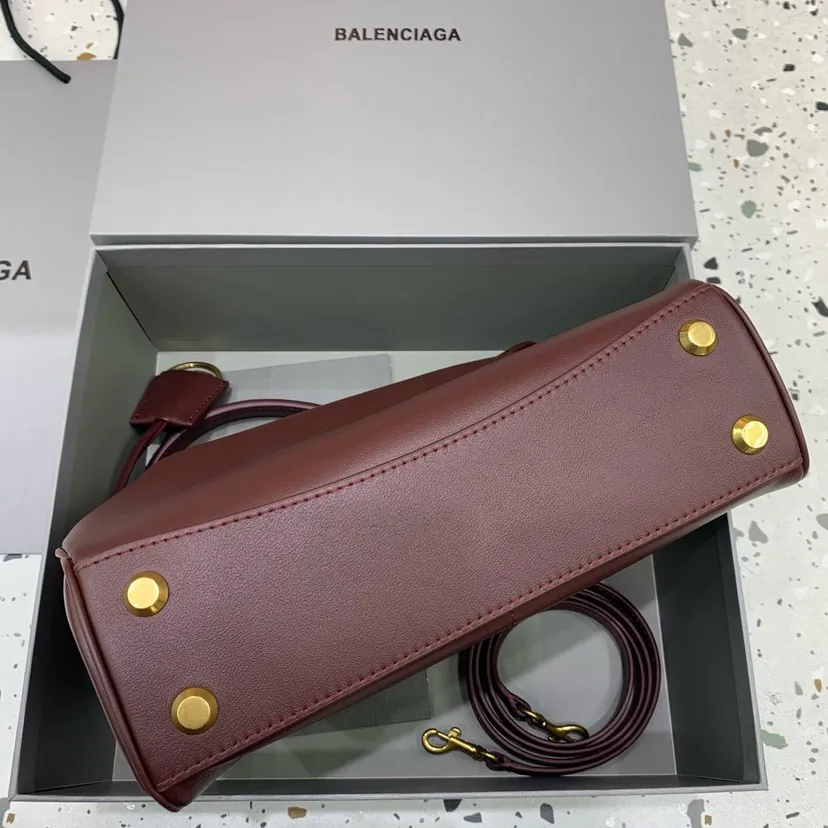Baleenciaga Rodéo Bag Small Size, Dark Red