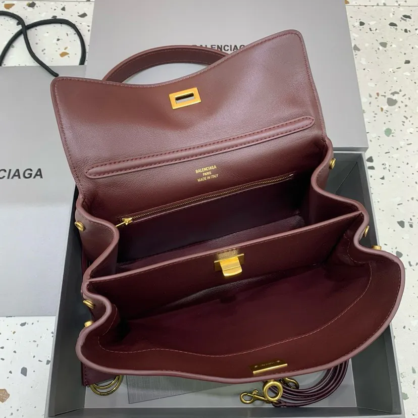Baleenciaga Rodéo Bag Small Size, Dark Red