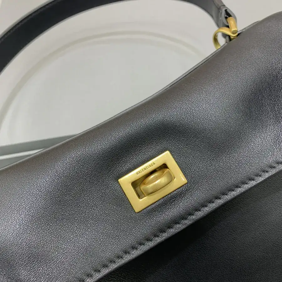 Baleenciaga Rodéo Bag Small Black Gold Trim