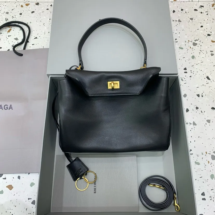 Baleenciaga Rodéo Bag Small Black Metal Trim