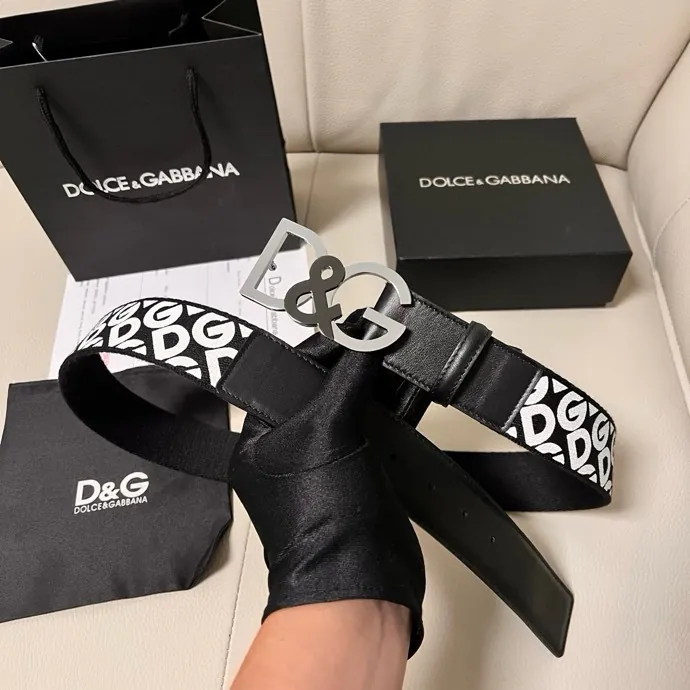 Dolce&Gabbana Personalized Logo Buckle Leather Belt