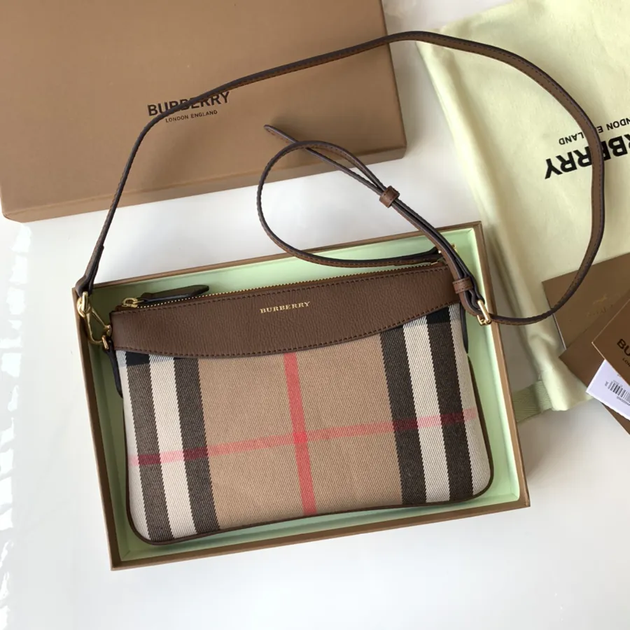 P330 House Checked Leather Tote