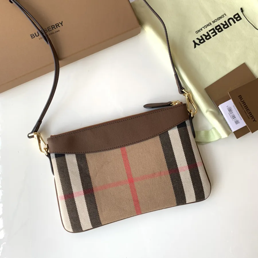 P330 House Checked Leather Tote