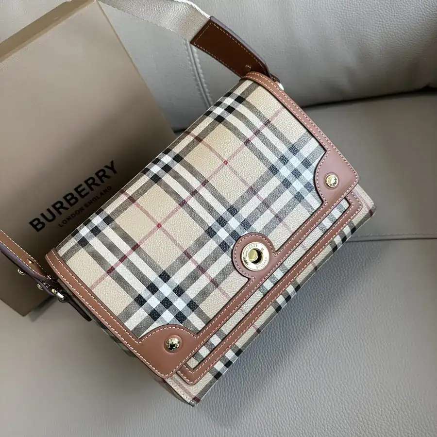 Burberry Latest Crossbody Bag, Italian Crafted with Coated Cotton Blend