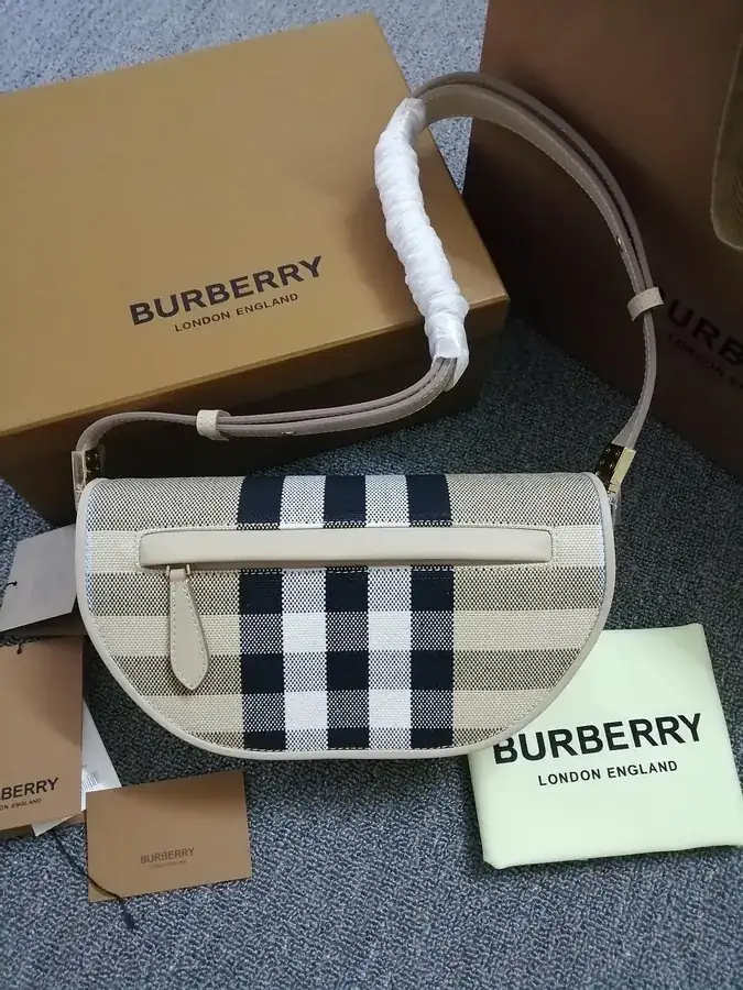B House Runway Shoulder Bag with Grained Calfskin and Canvas
