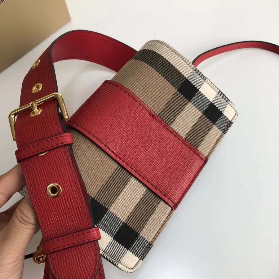 The Buckle Mini Bucket Bag Premium Leather with House Check Pattern