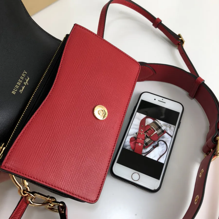The Buckle Mini Bucket Bag Premium Leather with House Check Pattern