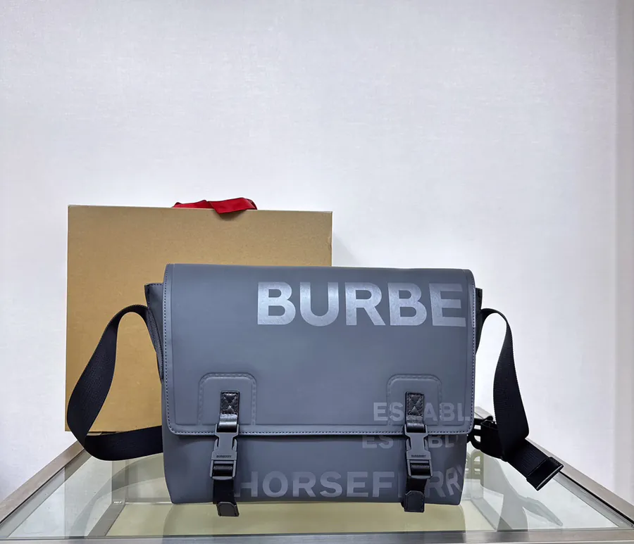 B Brand New Large Messenger Bag in Gray