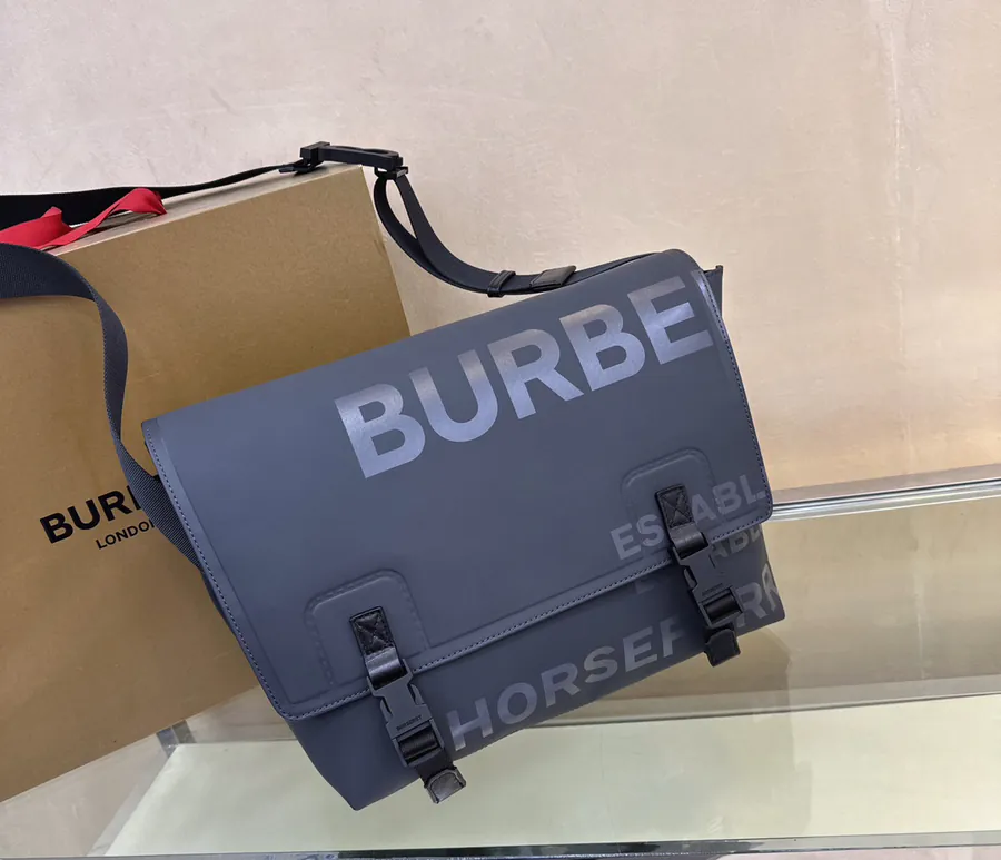 B Brand New Large Messenger Bag in Gray