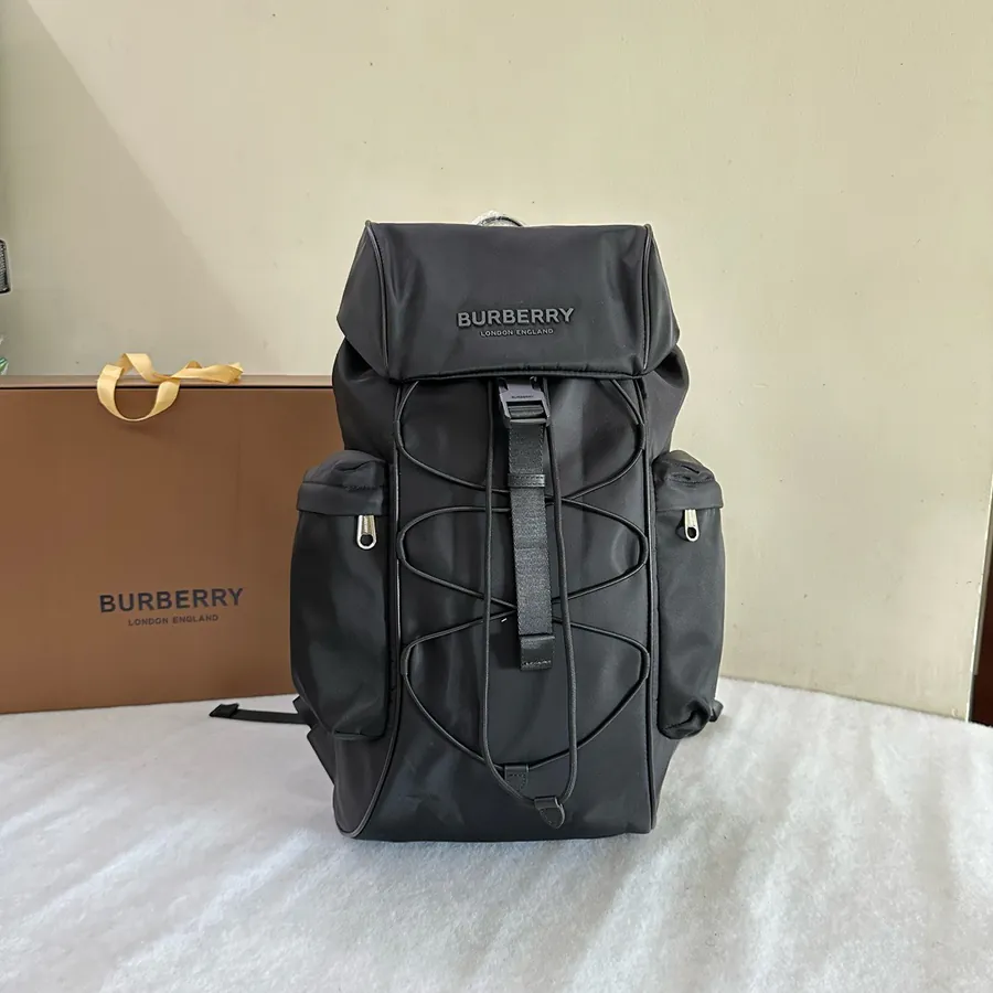 Burberry Bucket Bag with Tartan Pattern and Rope Handles