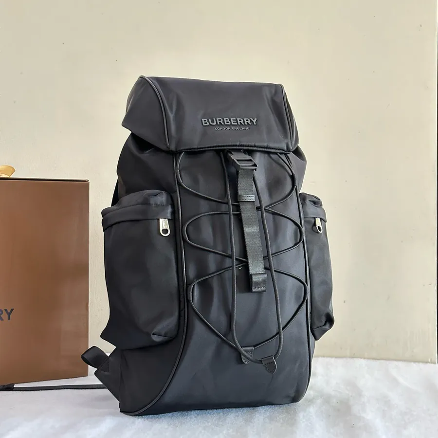 Burberry Bucket Bag with Tartan Pattern and Rope Handles