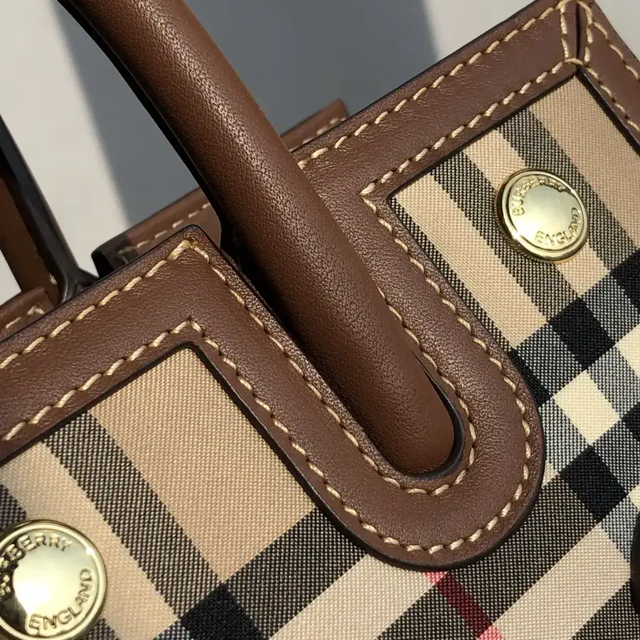 B House Vintage Check Double Handle Tote Bag