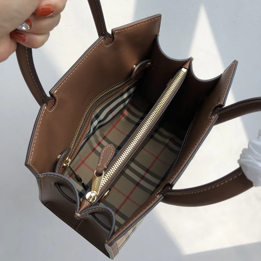 B House Vintage Check Double Handle Tote Bag