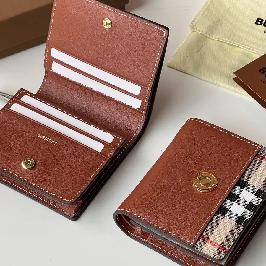 B House Vintage Check Eco Friendly Canvas Foldable Wallet
