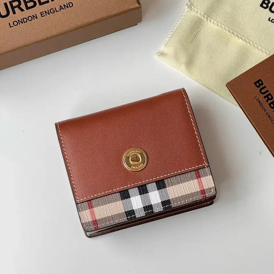 B House Vintage Check Eco Friendly Canvas Foldable Wallet
