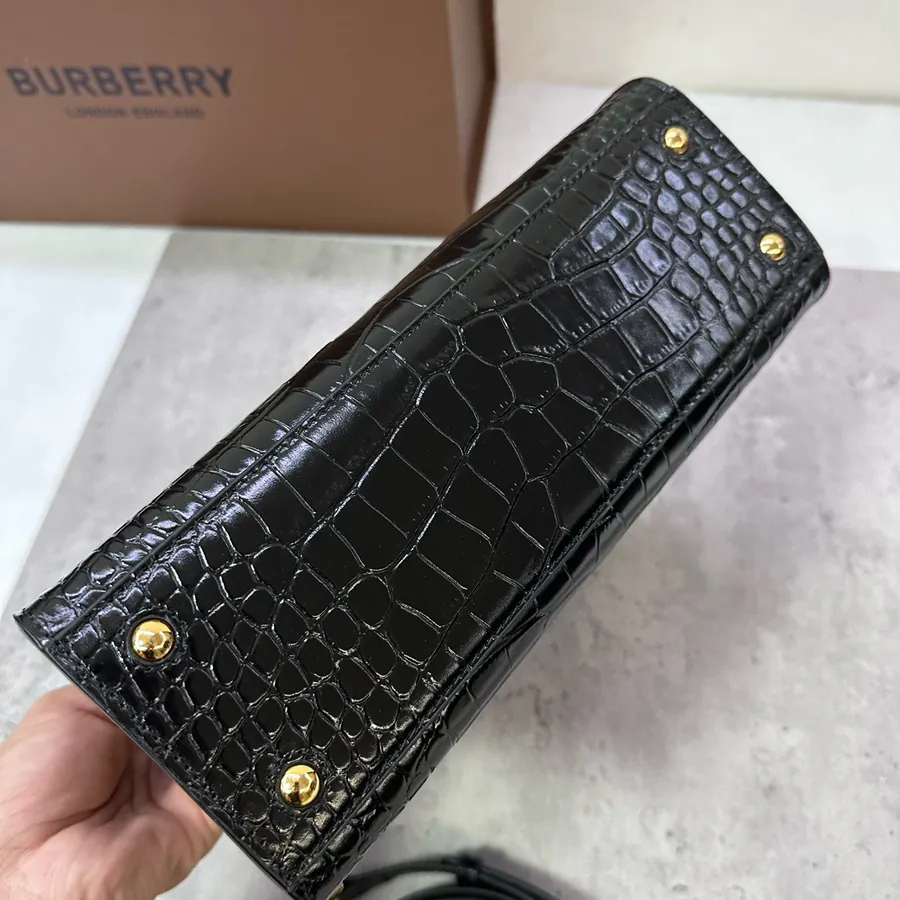 B Family 550 Minimalist Tote Bag with Crocodile Grained Leather