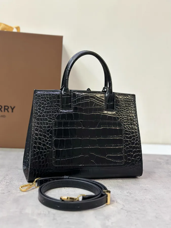 B Family 550 Minimalist Tote Bag with Crocodile Grained Leather
