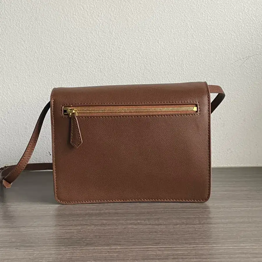 P450 B Grain Leather and House Check Pattern Crossbody Bag