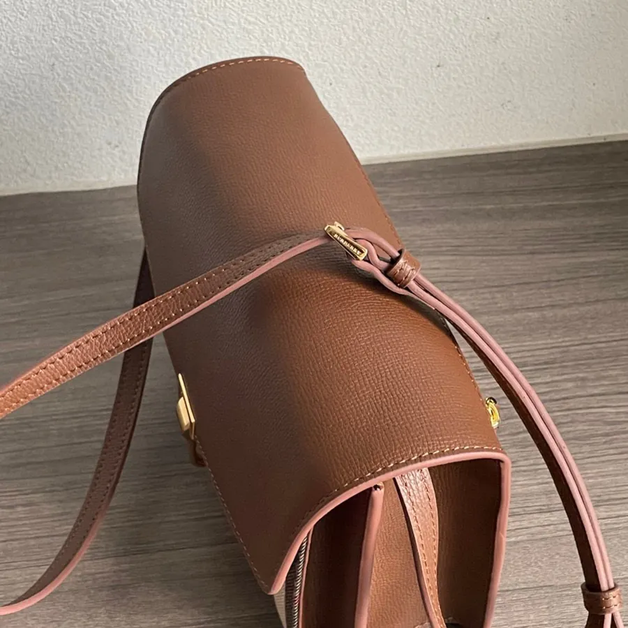 P450 B Grain Leather and House Check Pattern Crossbody Bag