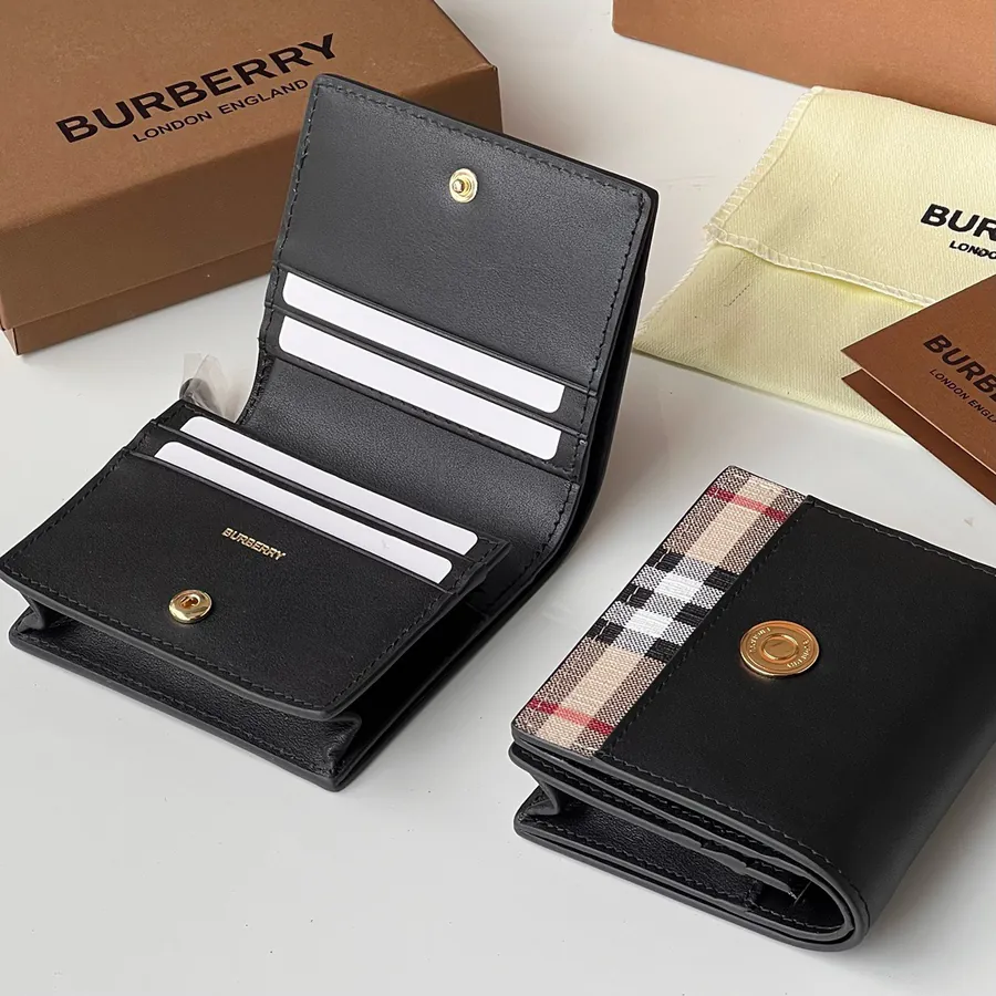 B Family 210 Vintage Check Foldable Wallet