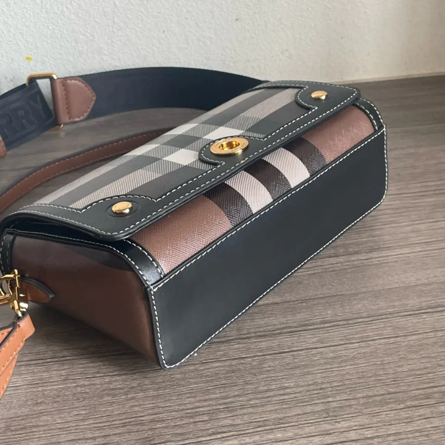 Burberry Ladies Crossbody Bag with Handle and Shoulder Strap