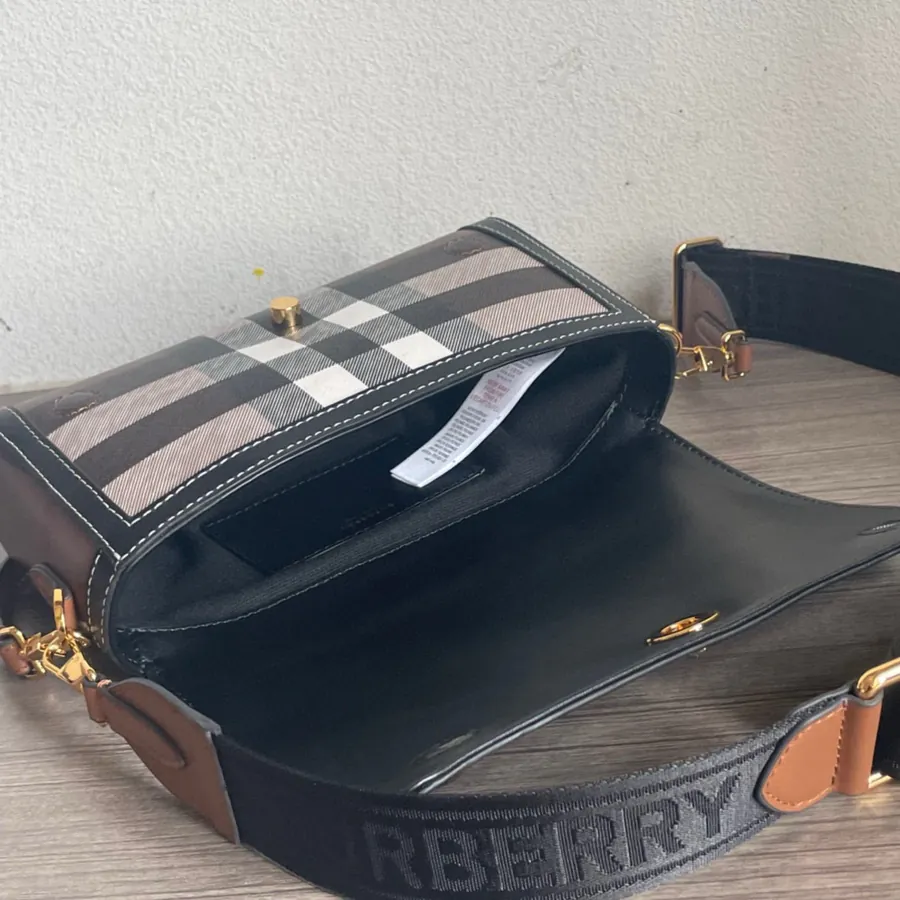 Burberry Ladies Crossbody Bag with Handle and Shoulder Strap