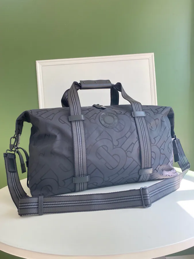 2023 New TB Nylon Travel Bag with Grained Calfskin