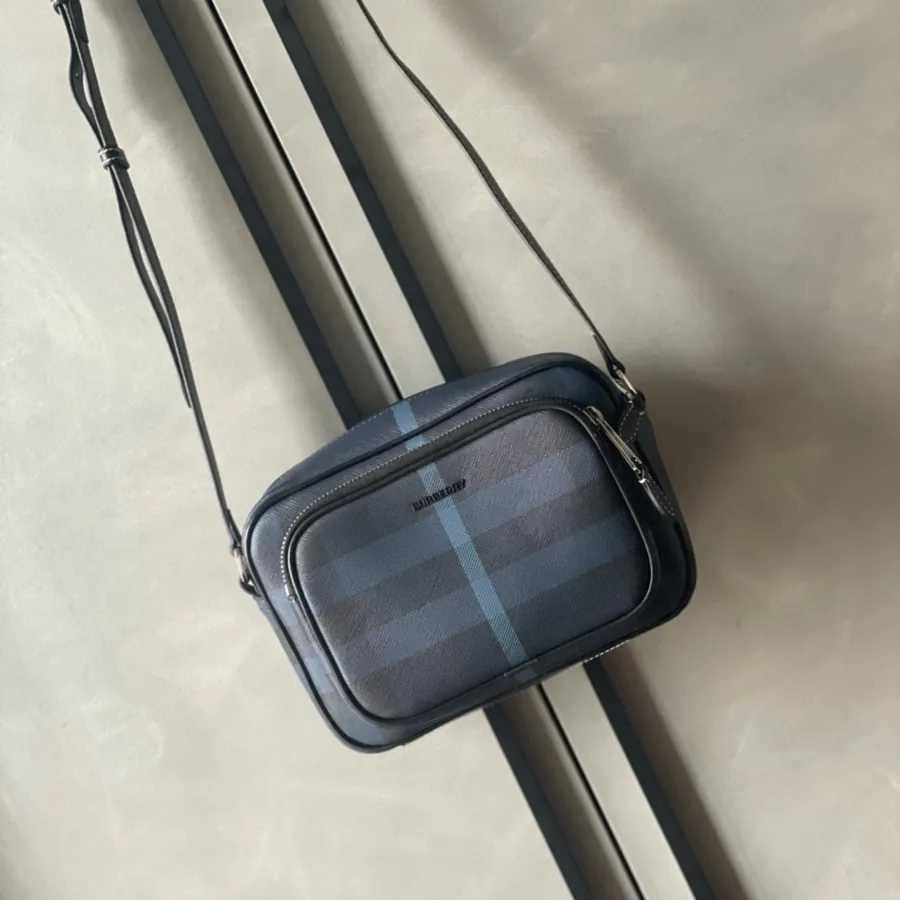 Burberry Large Camera Bag with Brand Logo and Adjustable Strap