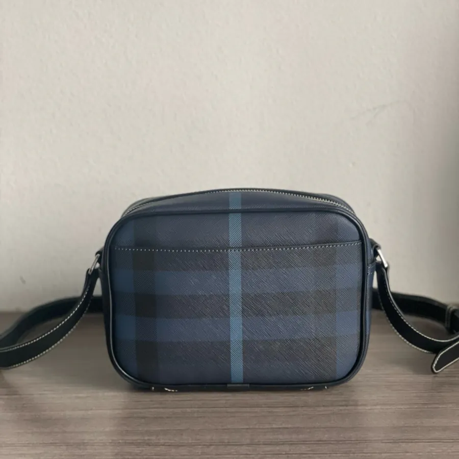 Burberry Large Camera Bag with Brand Logo and Adjustable Strap
