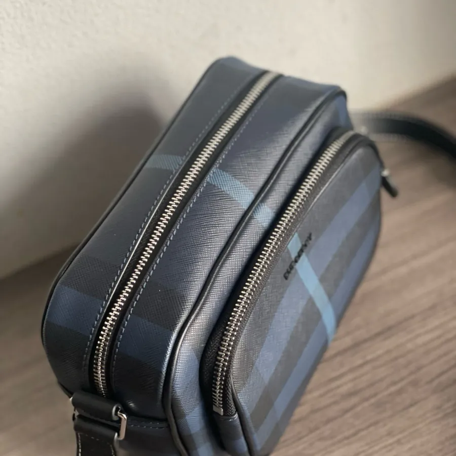 Burberry Large Camera Bag with Brand Logo and Adjustable Strap