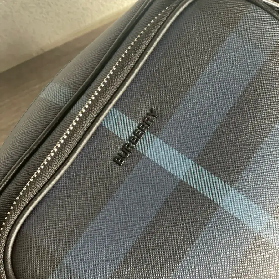 Burberry Large Camera Bag with Brand Logo and Adjustable Strap