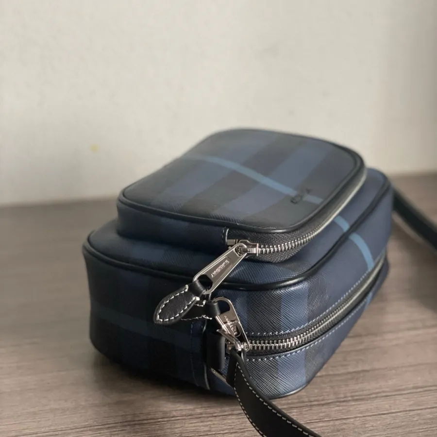 Burberry Large Camera Bag with Brand Logo and Adjustable Strap